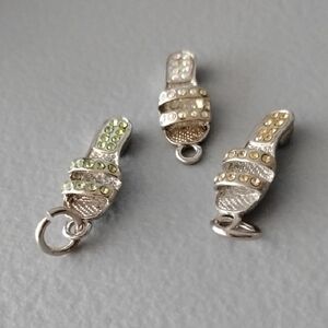 Stylish Silver Rhinestone Sandal Charms